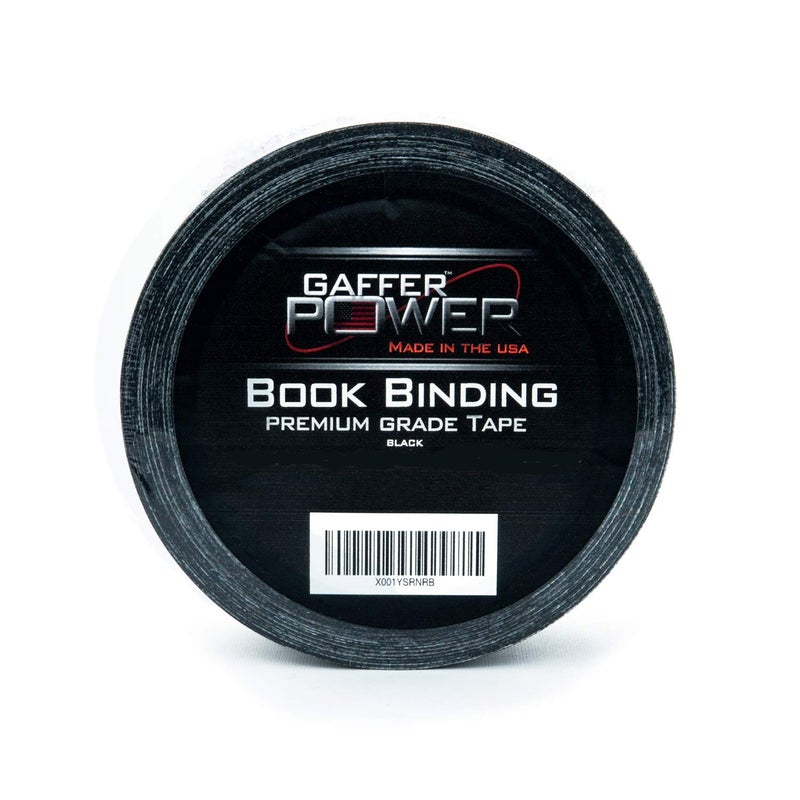 Gaffer Power Black Bookbinding Tape - 2" x 15 Yards | Durable, Acid-Free, American Made Repair Tape for Books, Scrapbooks, and Documents - Image 1